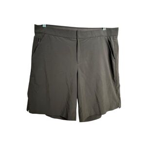 Athleta Tribeca Bermuda Shorts 16 Black Stretch Lightweight Zip Pockets 9" K11